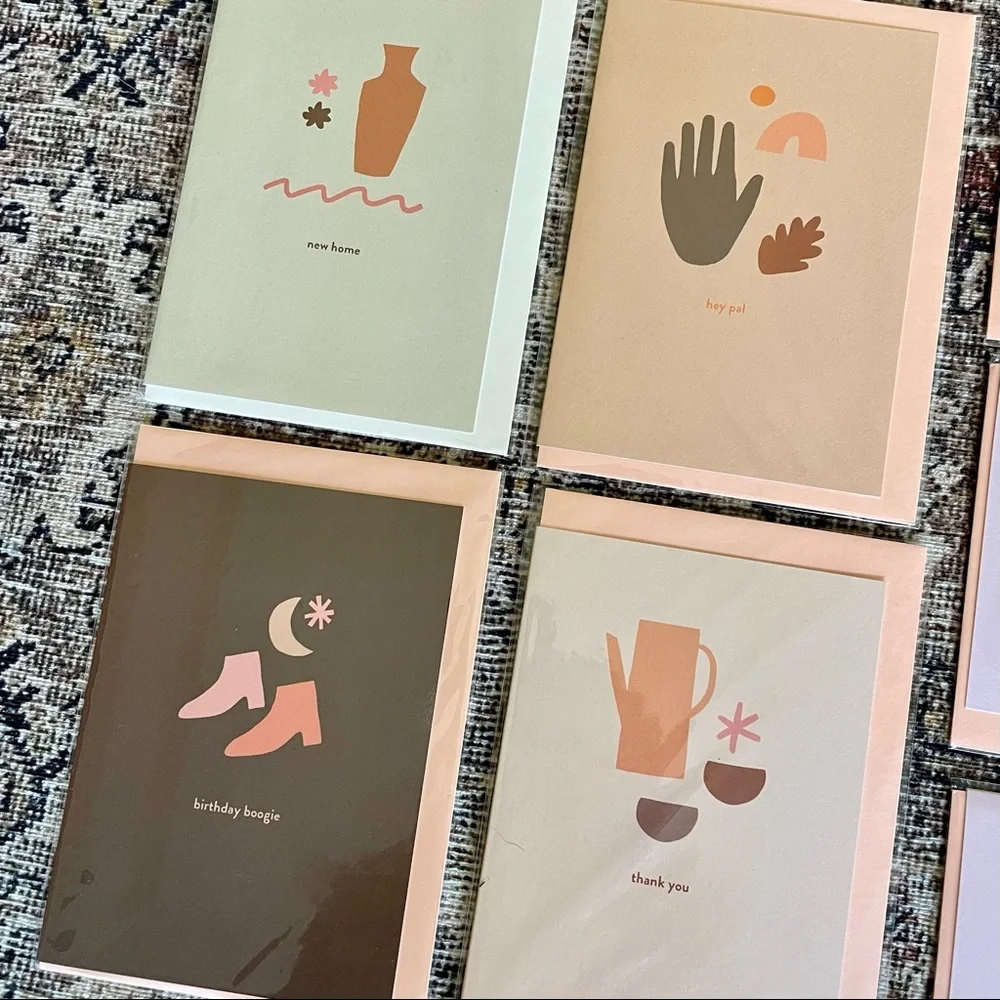 Lot of 7 Hattie Maud Handprinted Greeting Cards